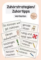 Vorschau - Arbeitsblätter - Zuhören Materialpaket (Zuhörstrategien/-tipps, malen, bauen) - Seite 1