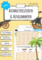Vorschau - Arbeitsblätter - Terme ausmultiplizieren & ausklammern - SPIEL - Deckblatt