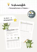Vorschau - Arbeitsblätter - Verbenwürfeln 🎲 - Verben und ihre Personalformen (Präsens) - Deckblatt