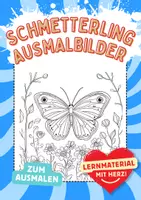 Vorschau - Mal- und Bastelvorlagen - Kunst Schmetterling Frühling Ausmalbilder Garten ausmalen Malbuch - Deckblatt