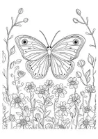 Vorschau - Mal- und Bastelvorlagen - Kunst Schmetterling Frühling Ausmalbilder Garten ausmalen Malbuch - Seite 2