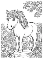 Vorschau - Mal- und Bastelvorlagen - Pferde Frühling Kunst Garten Ausmalbilder ausmalen Malbuch - Seite 3