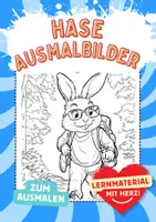 Vorschau - Arbeitsblätter - Hase Ausmalbilder wandern Kunst Kunstidee zum Ausmalen - Deckblatt