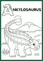 Vorschau - Mal- und Bastelvorlagen - Dinosaurier: Dino Alphabet kostenlos - Seite 2