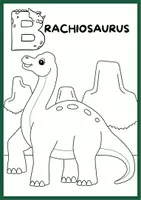 Vorschau - Mal- und Bastelvorlagen - Dinosaurier: Dino Alphabet A-Z für Grundschüler - Seite 3