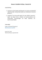 Vorschau - Klassenarbeiten - Klausur oder mündliche Prüfung - Lyrikvergleich - Eichendorff - Trakl - Deckblatt