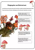 Vorschau - Mal- und Bastelvorlagen - DIY Herbstdeko Fliegenpilze aus Eierkarton und Igel aus Tannenzapfen basteln - Seite 1