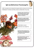 Vorschau - Mal- und Bastelvorlagen - DIY Herbstdeko Fliegenpilze aus Eierkarton und Igel aus Tannenzapfen basteln - Seite 2