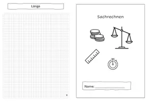 Vorschau - Arbeitsblätter - Stationsarbeit Sachrechnen (Schätzen, Geld, Zeit, Gewicht, Länge) - Deckblatt