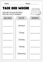 Vorschau - Arbeitsblätter - Tage der Woche - AB - Deckblatt