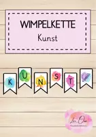 Vorschau - Poster - Wimpelkette für das Fach Kunst in bunten Farben - Deckblatt