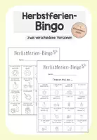 Vorschau - Arbeitsblätter - Herbstferien - Bingo - Deckblatt