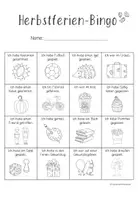 Vorschau - Arbeitsblätter - Herbstferien - Bingo - Seite 1