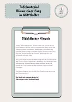 Vorschau - Mal- und Bastelvorlagen - Tafelmaterial - Räume einer Burg im Mittelalter - Seite 1