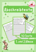 Vorschau - Arbeitsblätter - Abschreibtexte Frühling Klasse 1 und 2 - Deutsch/ DaZ/ DaF - Deckblatt