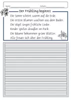 Vorschau - Arbeitsblätter - Abschreibtexte Frühling Klasse 1 und 2 - Deutsch/ DaZ/ DaF - Seite 1