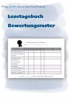 Vorschau - Arbeitsblätter - Lesetagebuch Bewertungsraster - Deckblatt