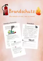 Vorschau - Arbeitsblätter - Feuer / Brandschutz: Interaktive Geschichte + Arbeitsblatt - Deckblatt