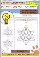 Vorschau - Arbeitsblätter - Rechensterne - schriftliche Multiplikation mit dreistelligen Multiplikatoren (dreistelliger 2. Faktor) - Deckblatt