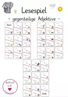 Vorschau - Stationenlernen - Gegenteilige Adjektive Lesespiel "Ich habe ... - Wer hat das Gegenteil von ...?" - Deckblatt