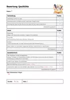 Vorschau - Test - Geschichte schreiben – Bewertungsraster PDF, PAGES, WORD - Seite 1