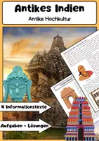 Vorschau - Arbeitsblätter - Antikes Indien: Indus, Hinduismus und Wissenschaft - Deckblatt