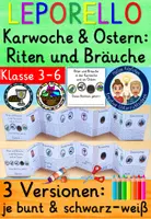 Vorschau - Arbeitsblätter - Karwoche & Ostern Religion Klasse 3-6: Riten & Bräuche Leporello - Deckblatt