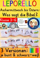 Vorschau - Mal- und Bastelvorlagen - Die Bibel Aschermittwoch, Karwoche & Ostern Religion Klasse 3-6 Leporello - Deckblatt