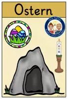 Vorschau - Stationenlernen - Ostern kostenlose SYMBOLKARTE Kirchenjahr Religionsunterricht FREEBIE - Deckblatt
