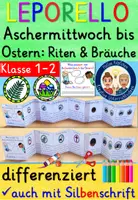 Vorschau - Arbeitsblätter - Aschermittwoch, Karwoche & Ostern Klasse 1-2: Riten & Bräuche Leporello Religion - Deckblatt