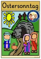 Vorschau - Stationenlernen - Ostersonntag SYMBOLKARTE Religionsunterricht FREEBIE Ostern kostenlos - Deckblatt