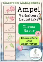 Vorschau - Mal- und Bastelvorlagen - Ampel Verhalten / Lautstärke - Thema Natur / Blumen - Deckblatt