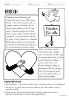 Vorschau - Arbeitsblätter - Mini-Wissen - Frieden (Klasse 1/2) - Seite 1