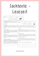 Vorschau - Arbeitsblätter - Sachtexte - Lesetexte für die Lesezeit - Deckblatt