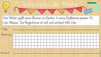 Vorschau - Präsentationen/Tafelbilder - Textaufgaben der Woche (Kl. 4) - Vorlagen für die digitale Tafel - Seite 3