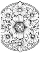 Vorschau - Mal- und Bastelvorlagen - Ausmalbilder Frühlingsmandala Achtsamkeit Blumen Malbuch ausmalen - Seite 3