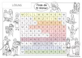 Vorschau - Arbeitsblätter - Berufe - Wörter finden und schreiben - Seite 2