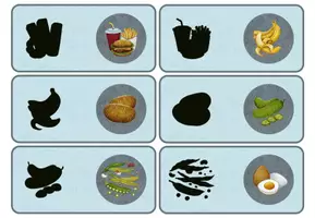 Vorschau - Spiele - Lebensmittel - Schattendominos - Vorschule zur visuellen Wahrnehmung - Seite 2