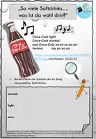 Vorschau - Arbeitsblätter - Süßstoffe: "So viele Softdrinks - was ist da wohl drin?" - Deckblatt
