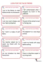 Vista previa - Hojas de trabajo - FALSE FRIENDS ENGLISH-SPANISH - página 3