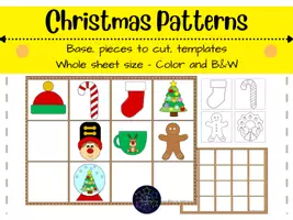 Vista previa - Juegos / Gamificación - matemáticas secuencia de patrones | tema de navidad - Portada