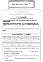 Vorschau - Arbeitsblätter - Die Wortart "Verb": Übungsmaterial - Seite 1