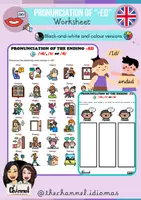 Vorschau - Arbeitsblätter - PRONUNCIATION OF THE ENDING "-ED": Worksheet - Deckblatt