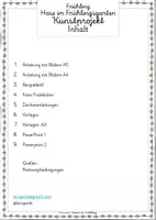 Vorschau - Arbeitsblätter - Hase im Frühlingsgarten Kunstprojekt - Seite 1