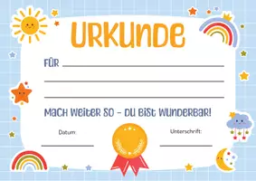 Vorschau - Poster - Urkunde für Kinder. Urkunde für besondere Leistungen. Urkunde zum Zeugnis. Zertifikat für Kinder. - Seite 1