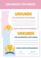 Vorschau - Poster - Urkunde für besondere Leistungen. Urkunde Vorlage zum Ausdrucken. Zertifikat für Kinder. Urkunde für jeden Anlass. Urkunde für Sport. Auszeichnung für Kinder. - Deckblatt