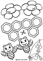 Vorschau - Spiele - Bastelvorlage "Bienen-Mobile" Kunstprojekt - Seite 1