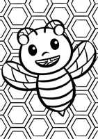 Vorschau - Spiele - Ausmalbilder "Bienen mit Wabenmuster" / Mosaikbilder - Seite 1