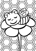 Vorschau - Spiele - Ausmalbilder "Bienen mit Wabenmuster" / Mosaikbilder - Seite 2