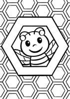 Vorschau - Spiele - Ausmalbilder "Bienen mit Wabenmuster" / Mosaikbilder - Seite 3